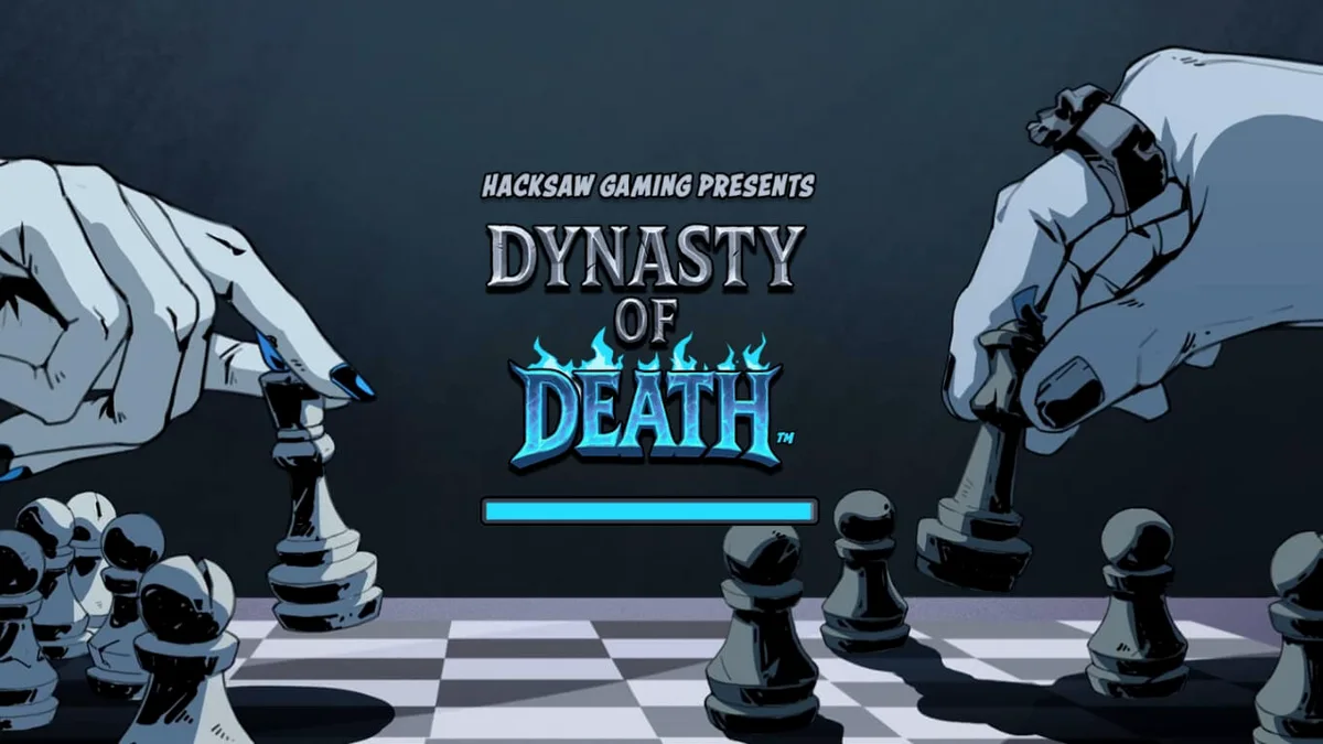 Tampilan visual slot Dynasty of Death dengan tema mitologi Yunani yang gelap dan misterius