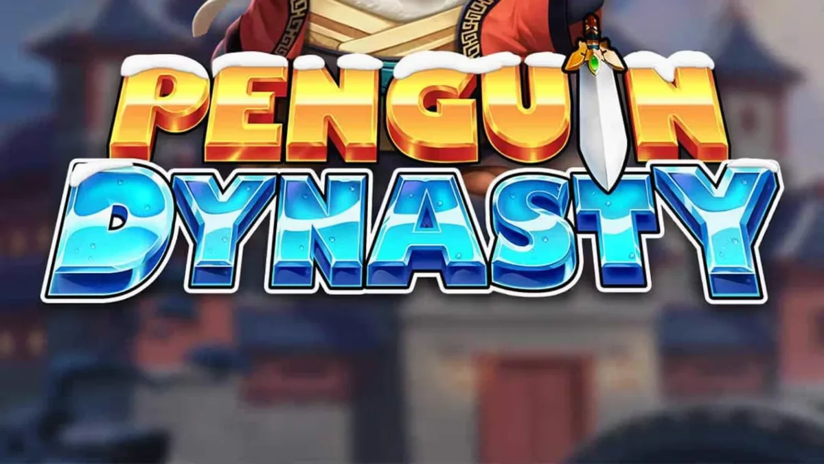 Tampilan visual slot Penguin Dynasty dengan latar istana es dan karakter penguin prajurit.